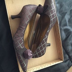 Greg and pastel green kitten heels